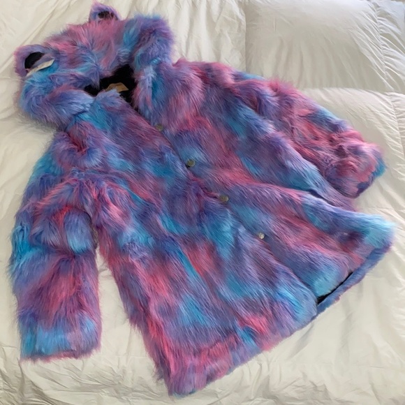 COTTON CANDY BEAR CLASSIC FAUX FUR COAT - Picture 2 of 6
